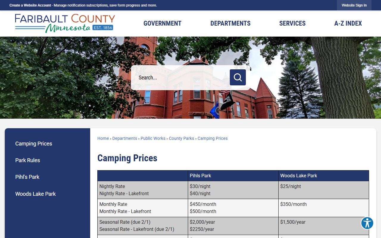Faribault County jail roster and inmate population jail information page