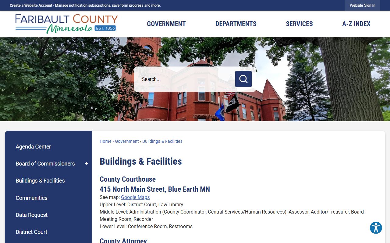 Faribault County Jail Law Enforcement Center facility page